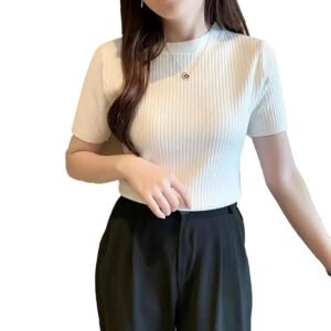 Istyle Can Women Ribbed Slim Fit Top